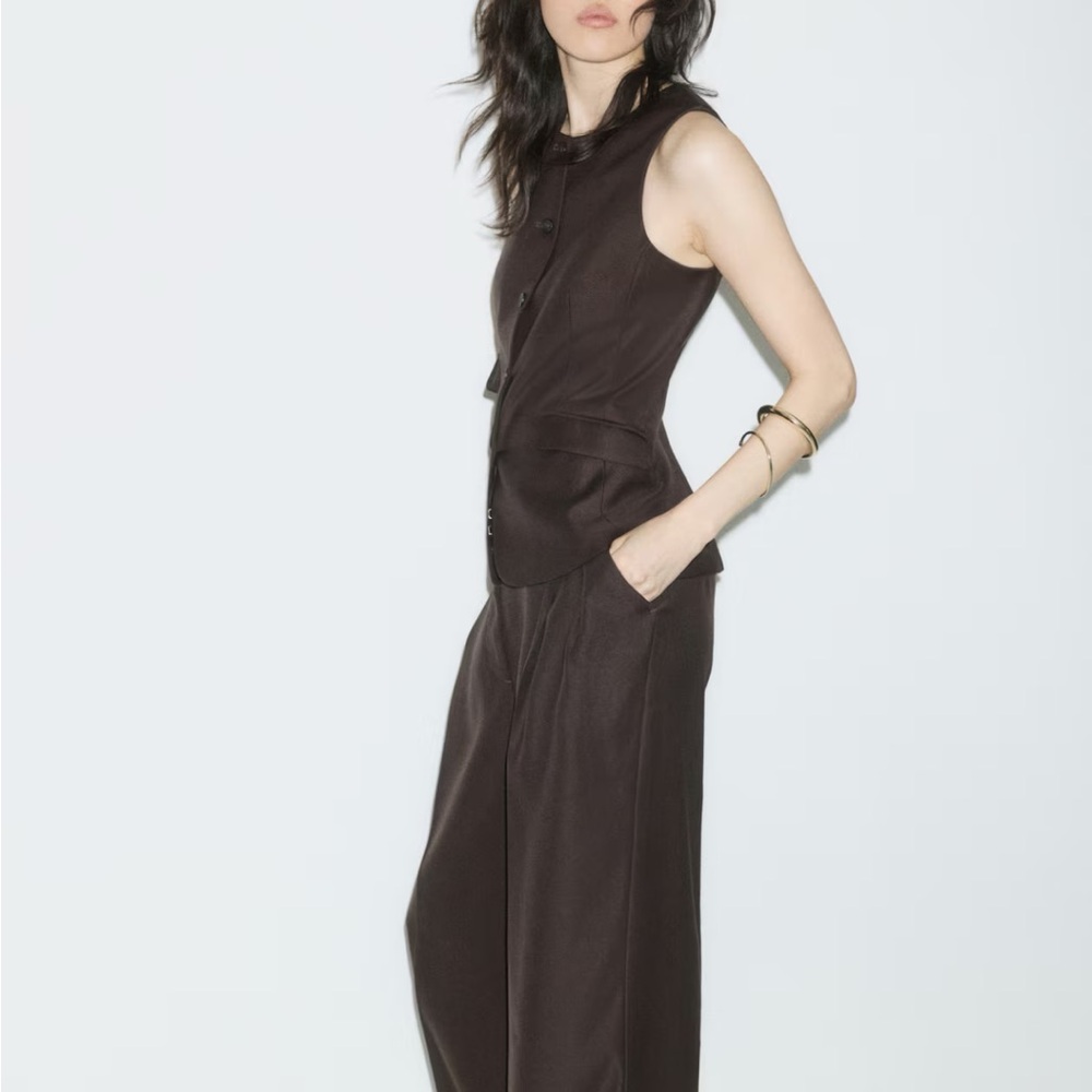 H&M Dark Brown Wide Leg Pants